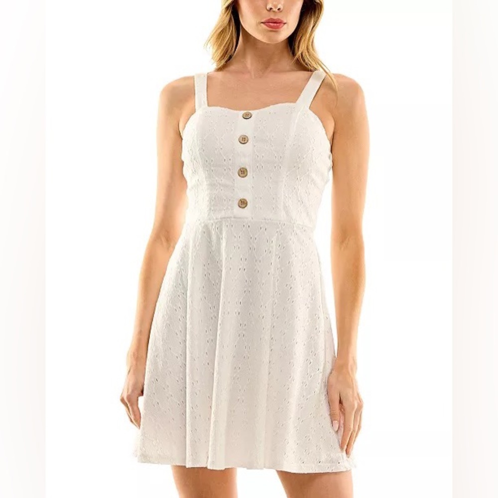 NWT BCX Fit & Flare White Eyelet Dress Size XL